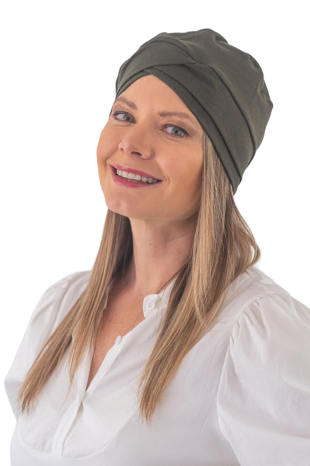 Turbante entrelazado verde militar