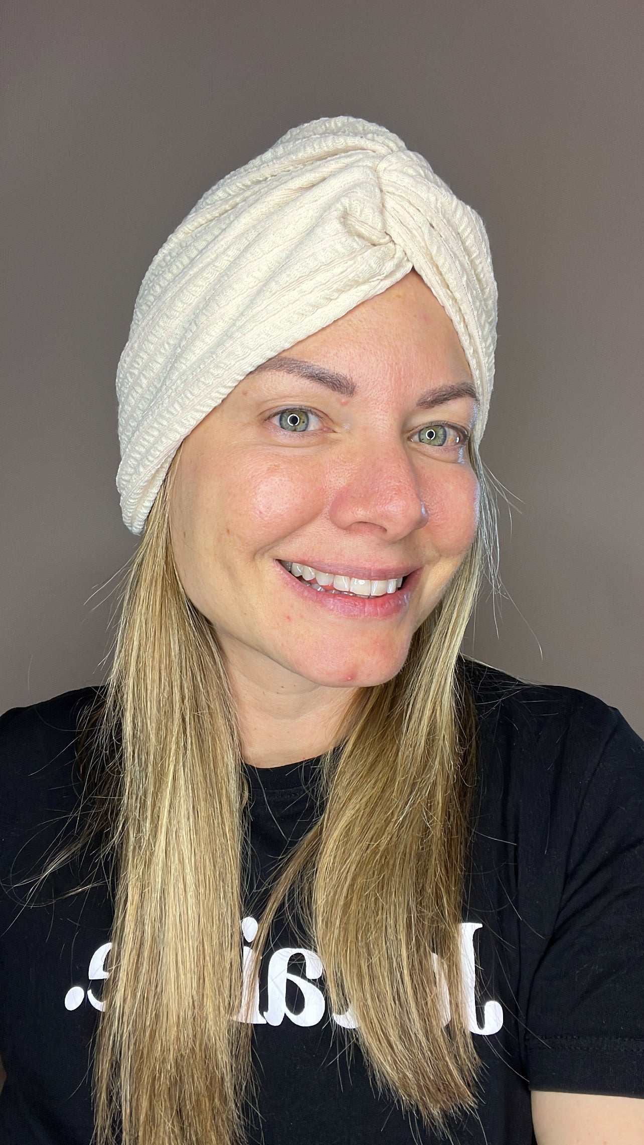 Turbante Nudo Tela Gruesa Beige