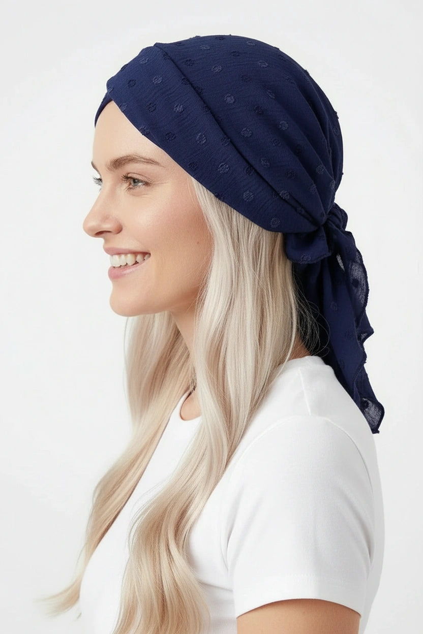 Turbante entrelazado Tiras cortas Morado