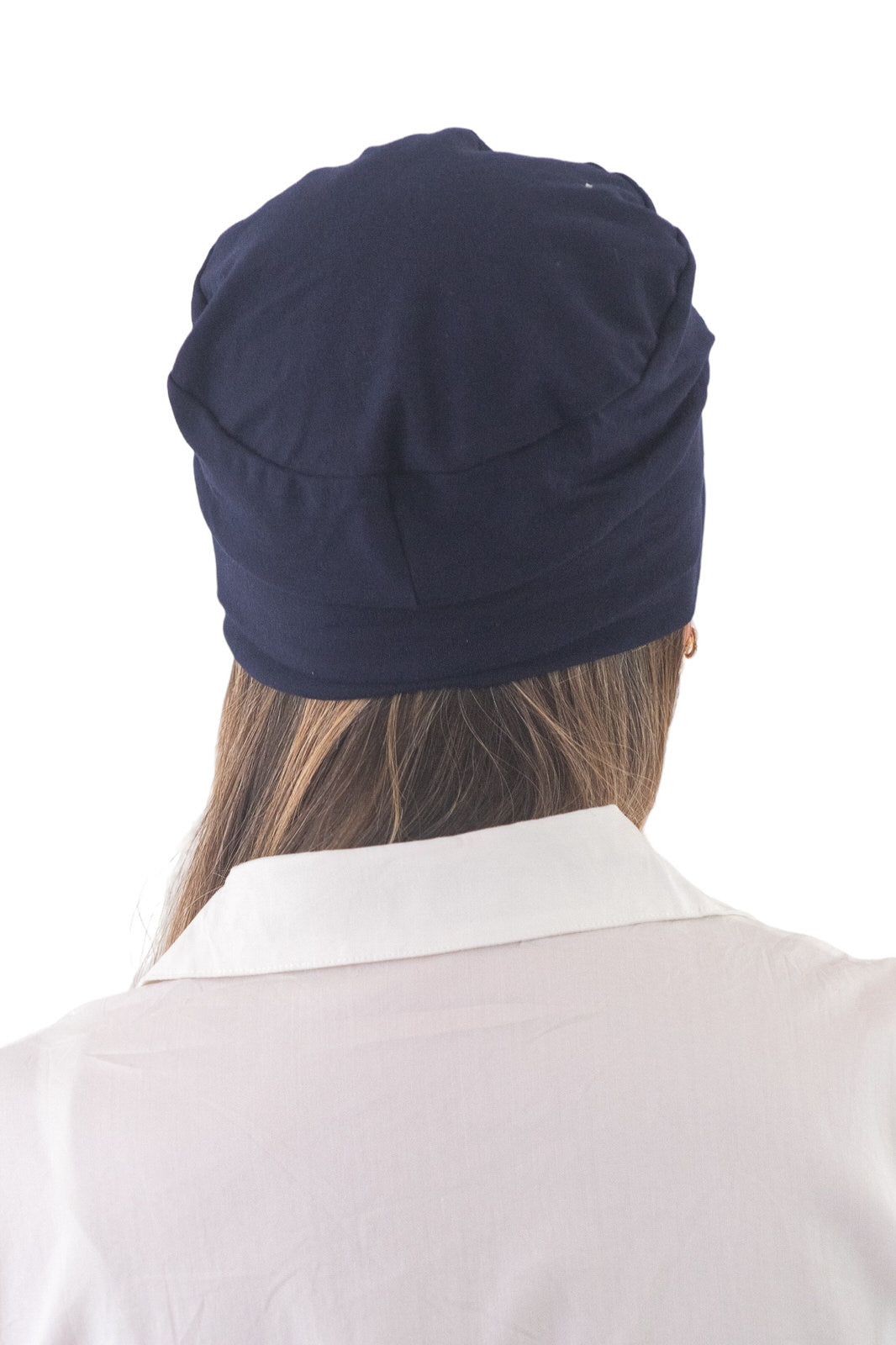 Turbante entrelazado azul marino