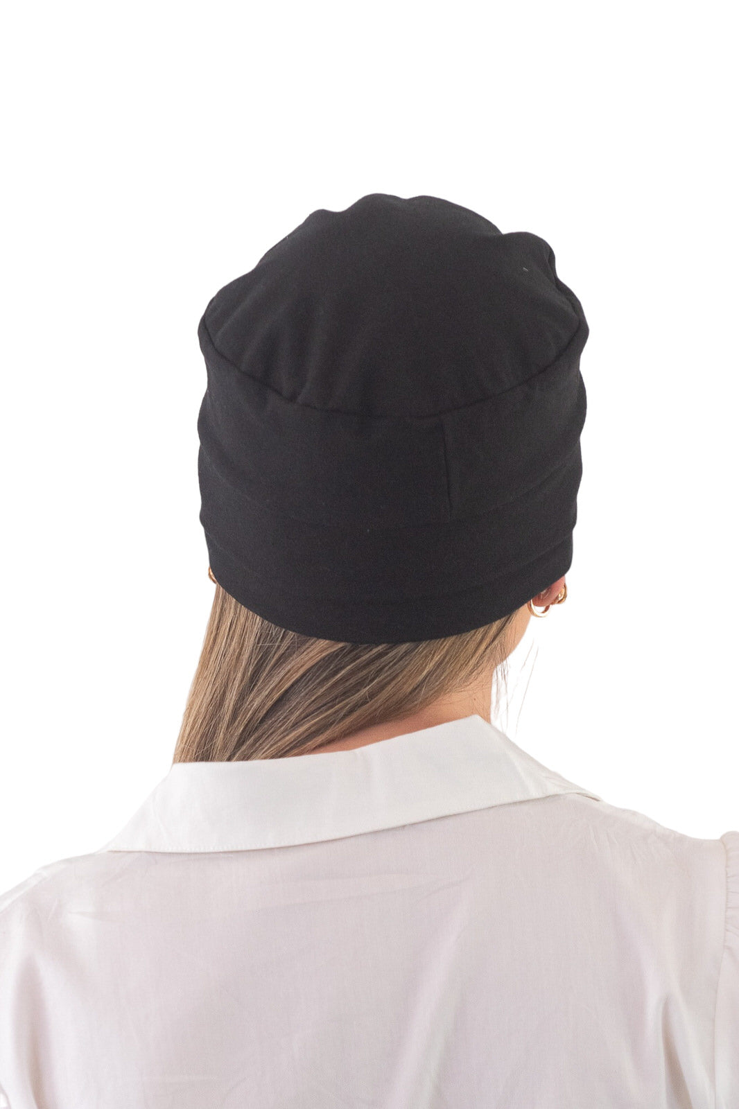 Turbante Entrelazado de Algodón Negro