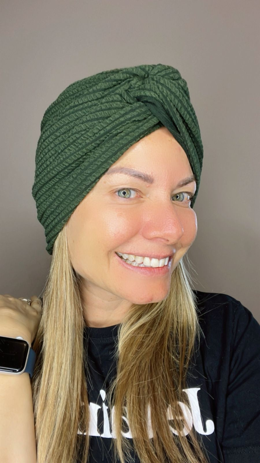 Turbante Nudo Tela gruesa Verde