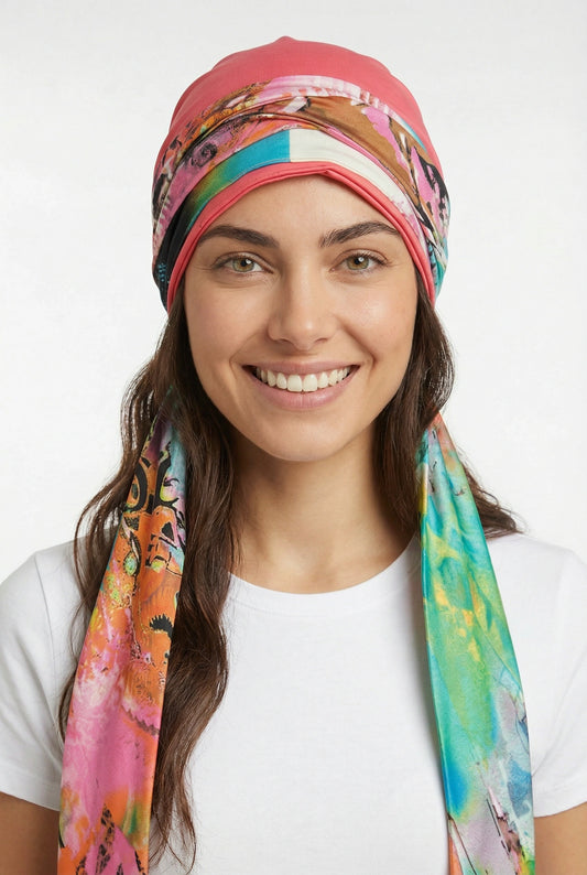 Turbante Tiras Largas Fucsia
