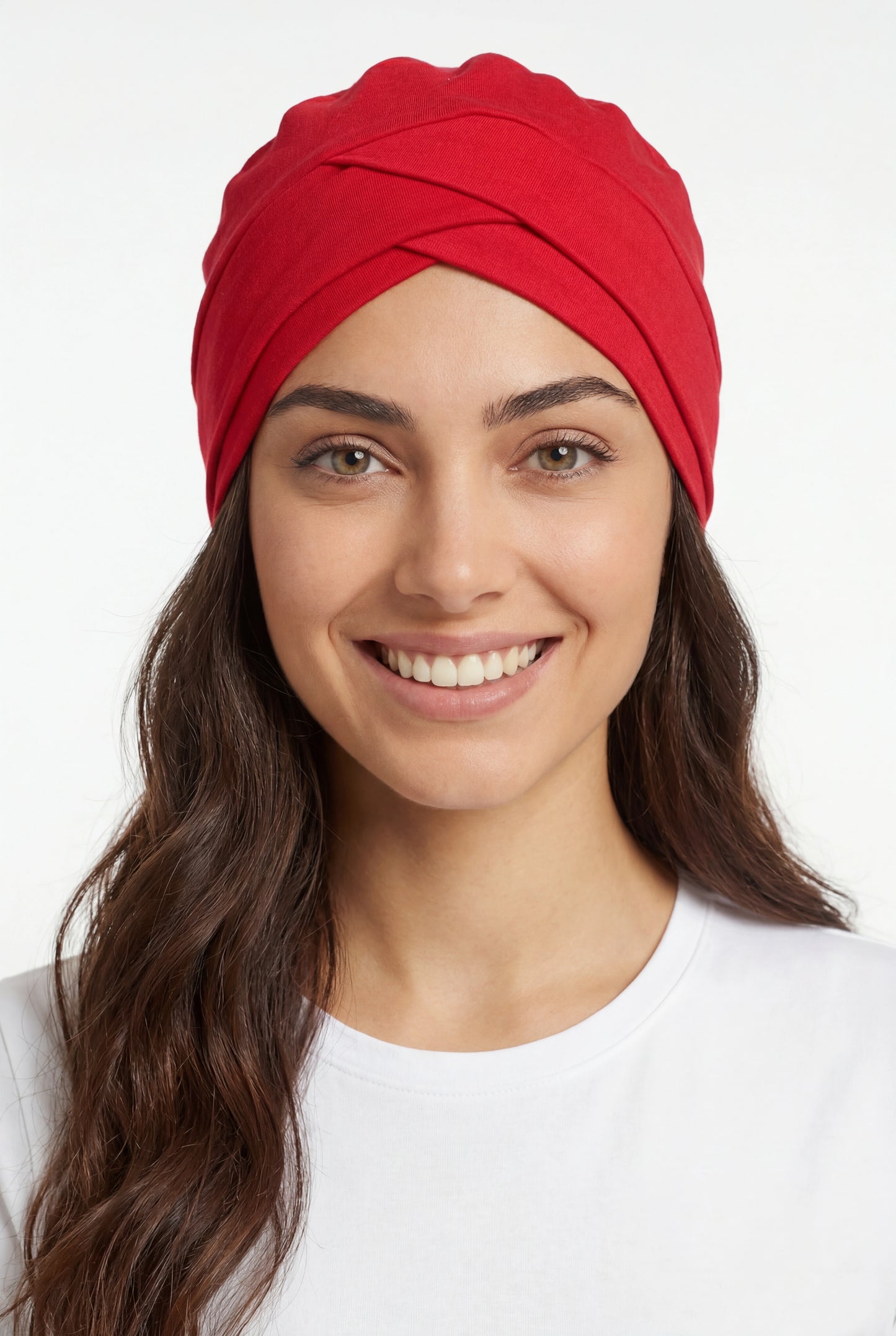 Turbante Entrelazado de Algodón Rojo
