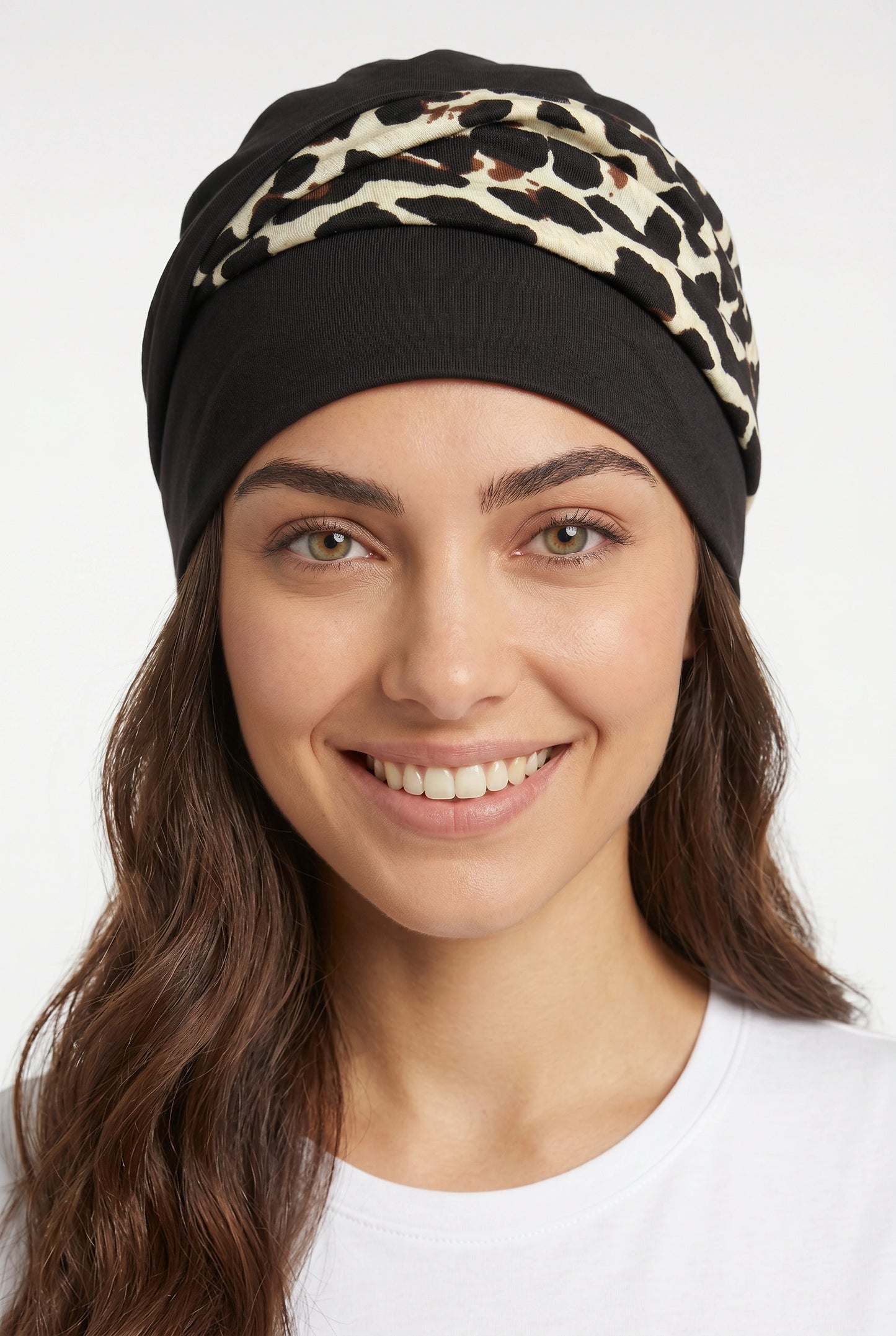Turbante combinado Negro y Animal Print