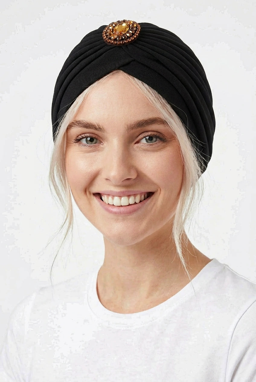 Turbante Broche Dorado
