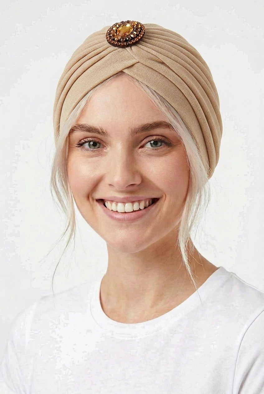 Turbante Broche Dorado