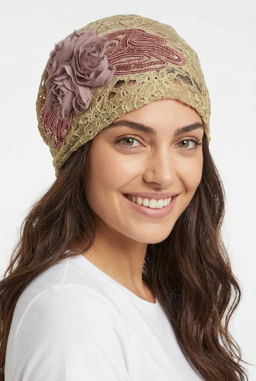 Turbante Flores Doradas