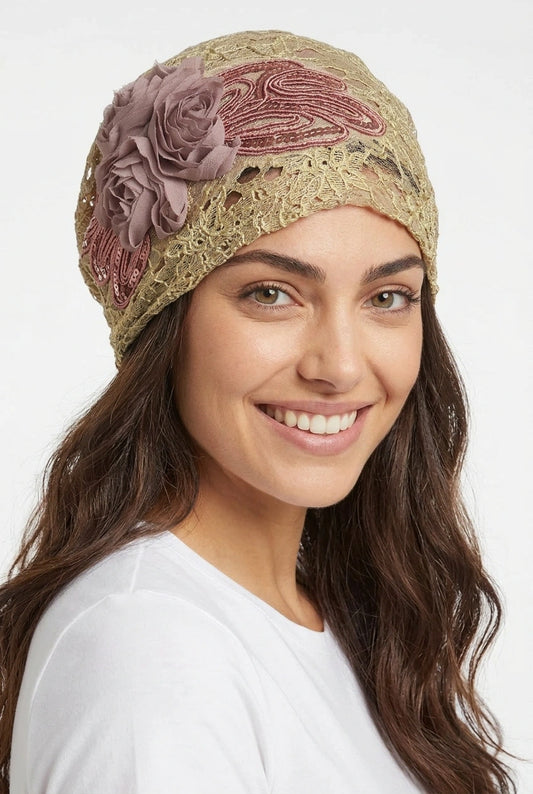 Turbante Flores Doradas