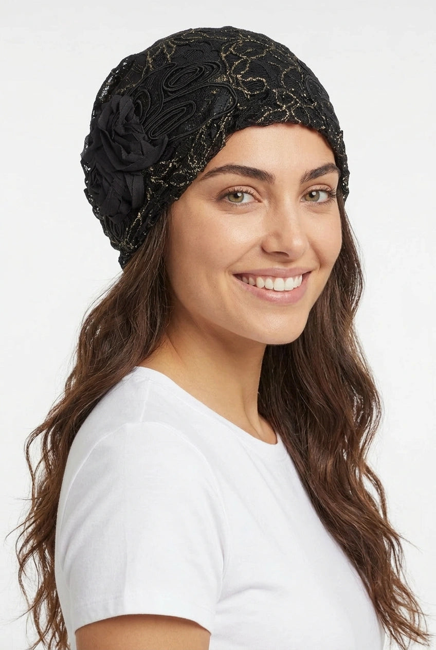 Turbante Flores Doradas