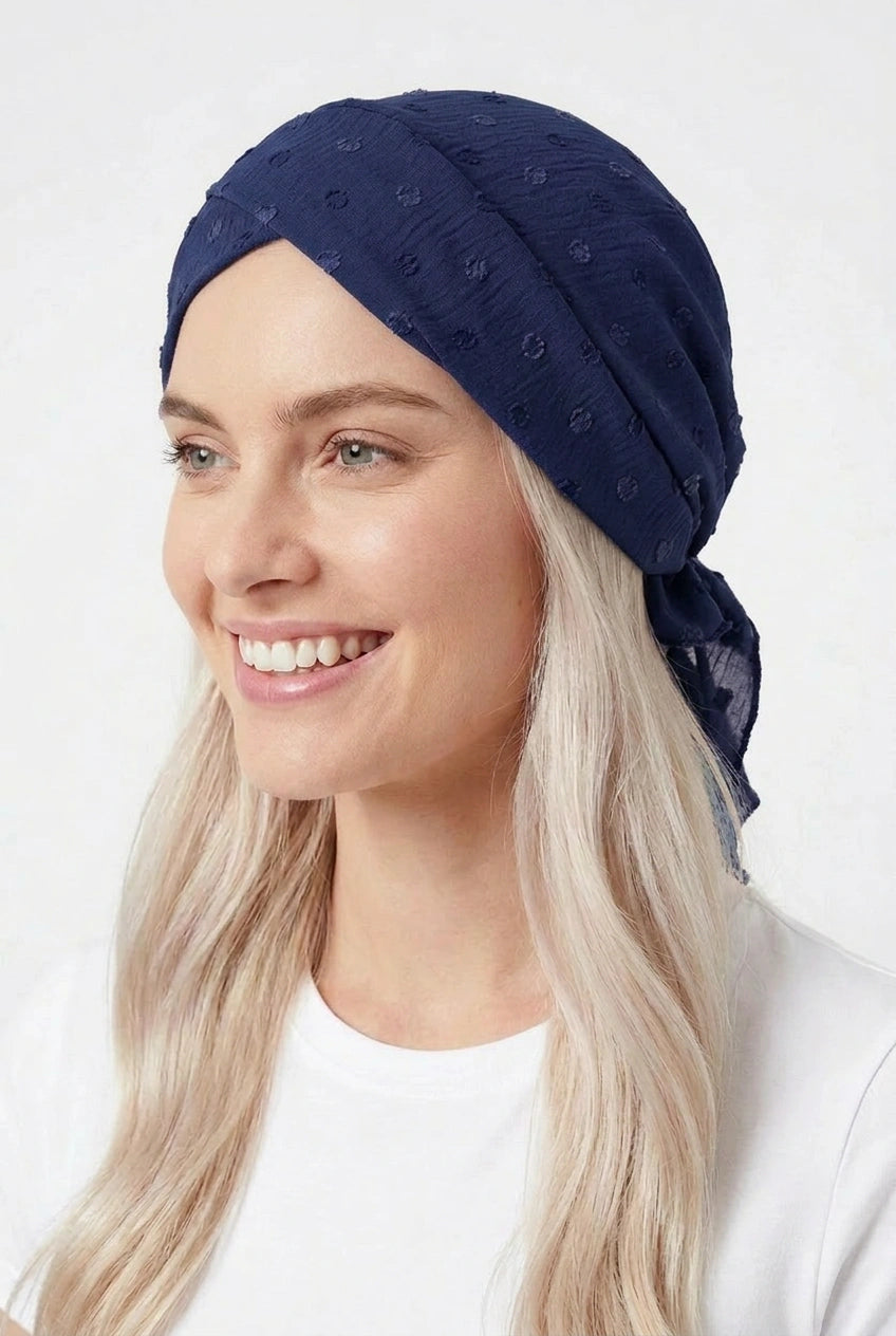 Turbante entrelazado Tiras cortas Morado