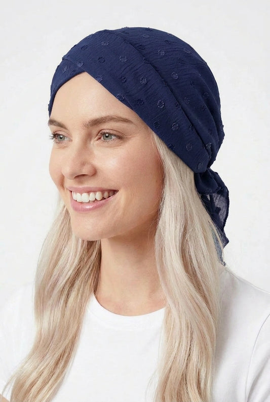 Turbante entrelazado Tiras cortas Morado