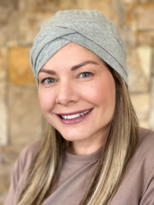Turbante Entrelazado gris Claro