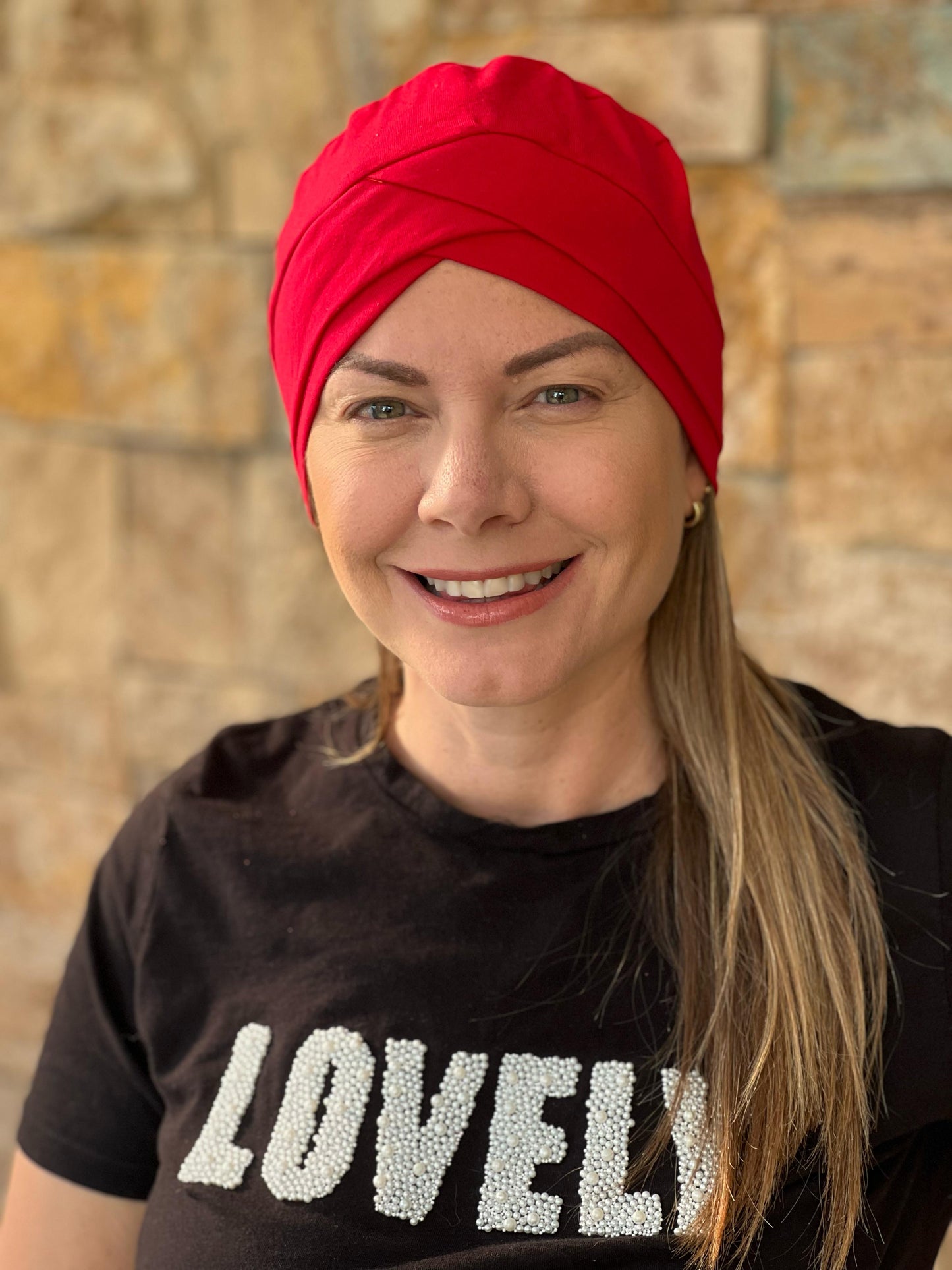 Turbante Entrelazado de Algodón Rojo